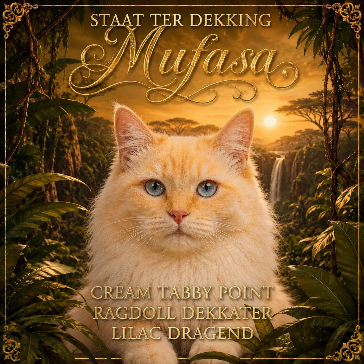 Staat ter Dekking: Cream Tabby Point Ragdoll ,Lilac dragend