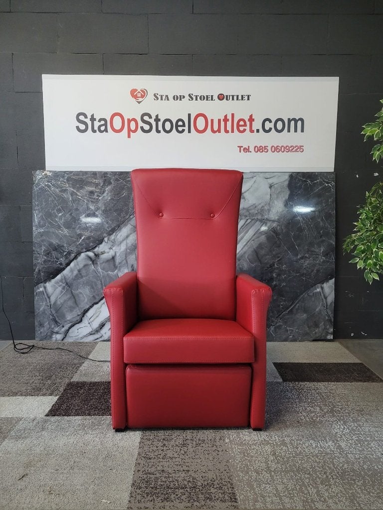 Staopstoel Wellco Leder rood