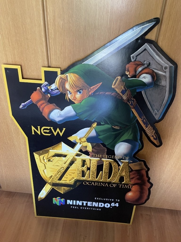Game Poster standee Legend of Zelda Ocarina of Time N64, Ophalen of Verzenden, A1 t/m A3, Overige onderwerpen