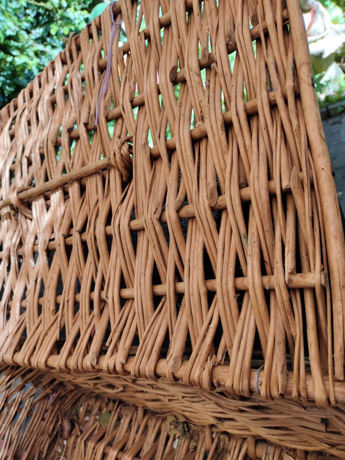 Vintage Grote rotan mand voor picknick, auto, huis, Ophalen of Verzenden, Rond, Riet
