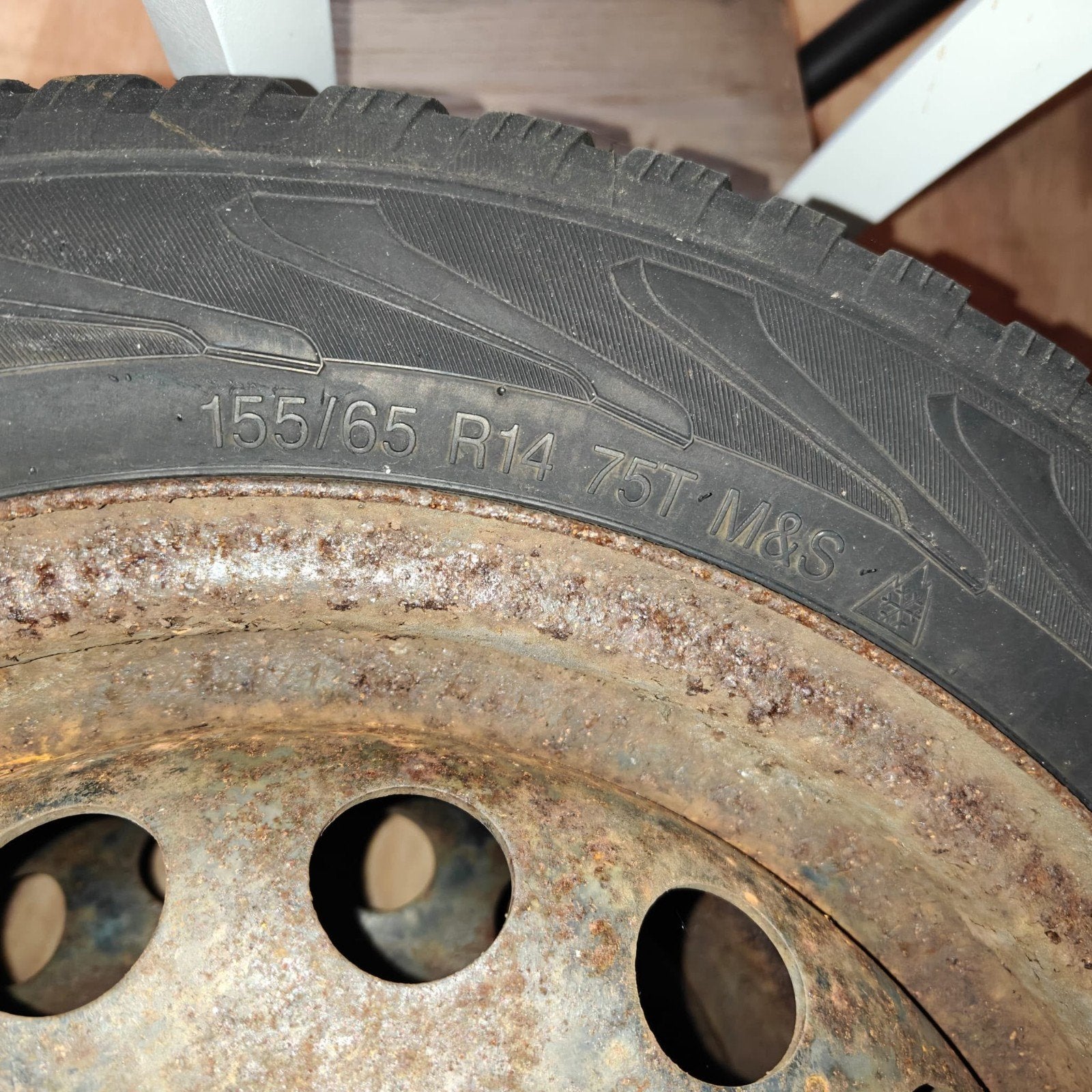 Winterbanden op stalen velg (Citroën C1), Ophalen, Gebruikt