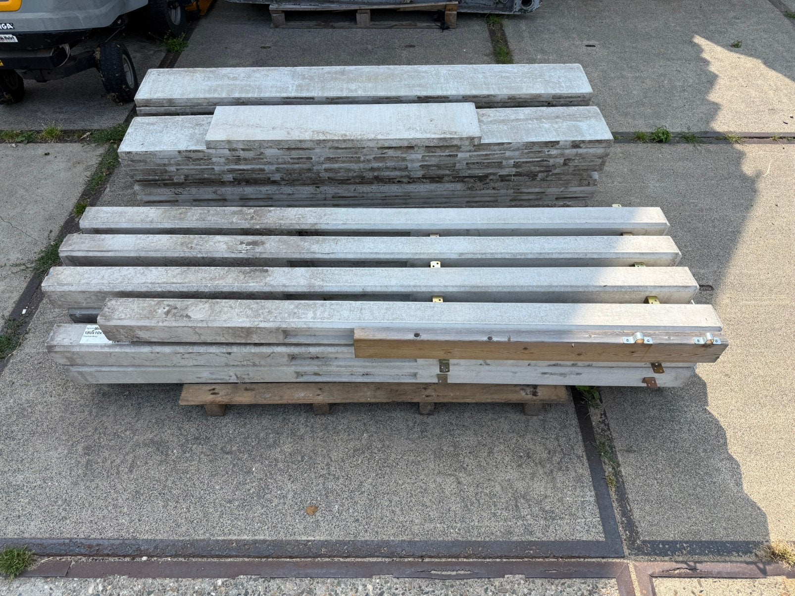 Hout- betonschutting 100x180cm grenen/beton, Ophalen, Minder dan 3 meter, Hout, 1 tot 2 meter