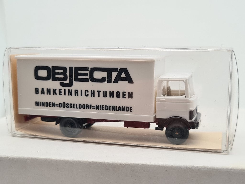Mercedes LP809 bakwagen Objecta Einrichtungen - Wiking 1/87, Verzenden, Zo goed als nieuw, Bus of Vrachtwagen, Wiking