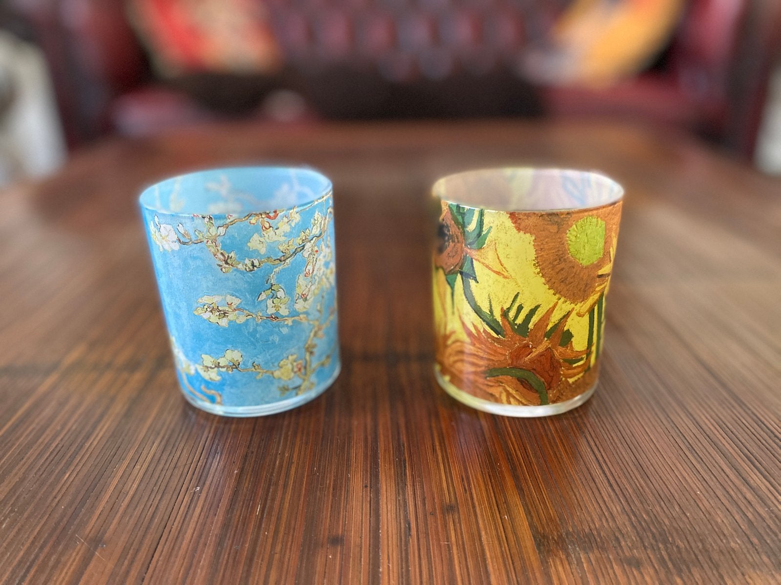 Van Gogh Museum waxinelichthouders - Amandel & Zonnebloesem, Huis en Inrichting, Woonaccessoires | Kandelaars en Kaarsen, Overige materialen