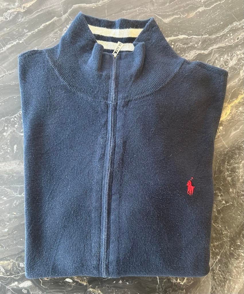 Polo Ralph Lauren sweater met rits - XL (18-20 jaar), Ophalen of Verzenden, Zo goed als nieuw, Maat 56/58 (XL), Blauw