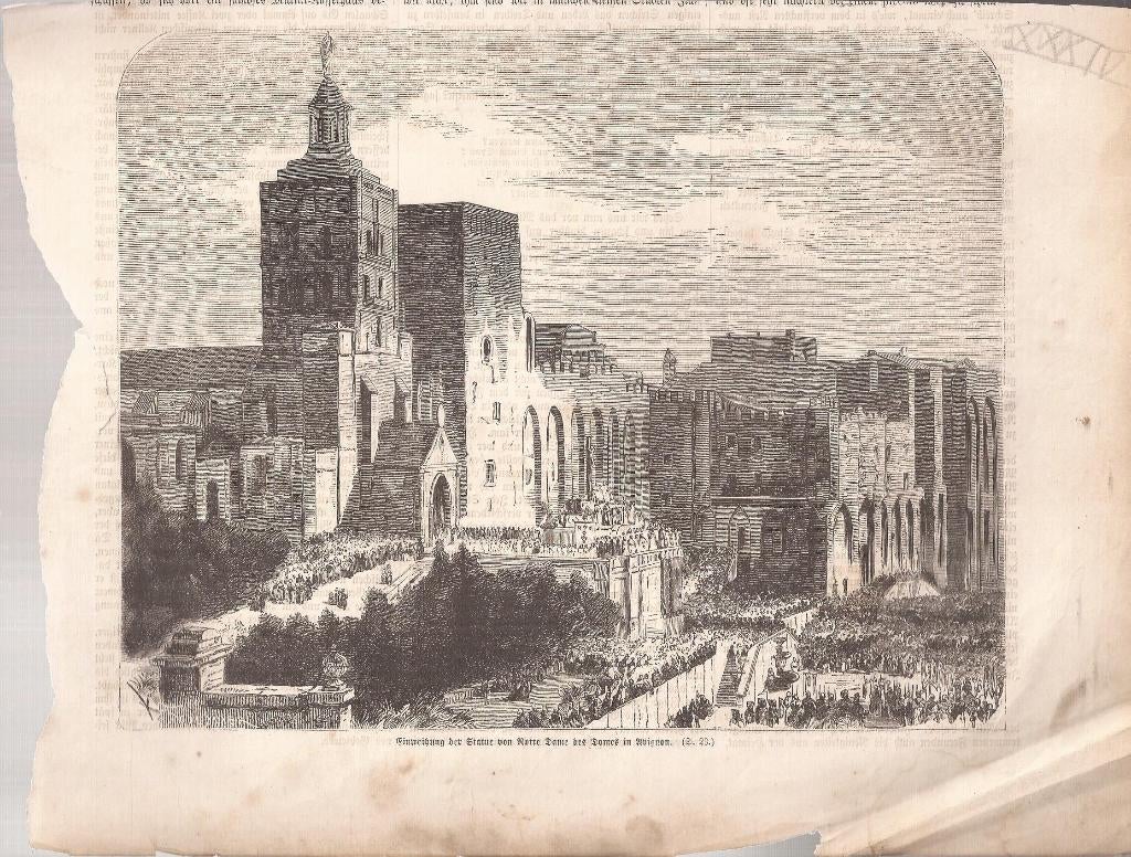 Avignon. Einweihung der Statue von Notre Dame des Domes.1859, Antiek en Kunst, Ophalen of Verzenden