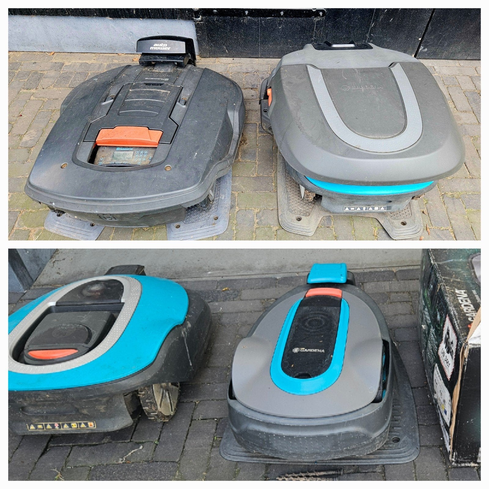 Husqvarna Gardena robotmaaiers - 3x werkend, 2x onderdelen, Cirkelmaaier, Gebruikt, Minder dan 30 cm, Accu-grasmaaier