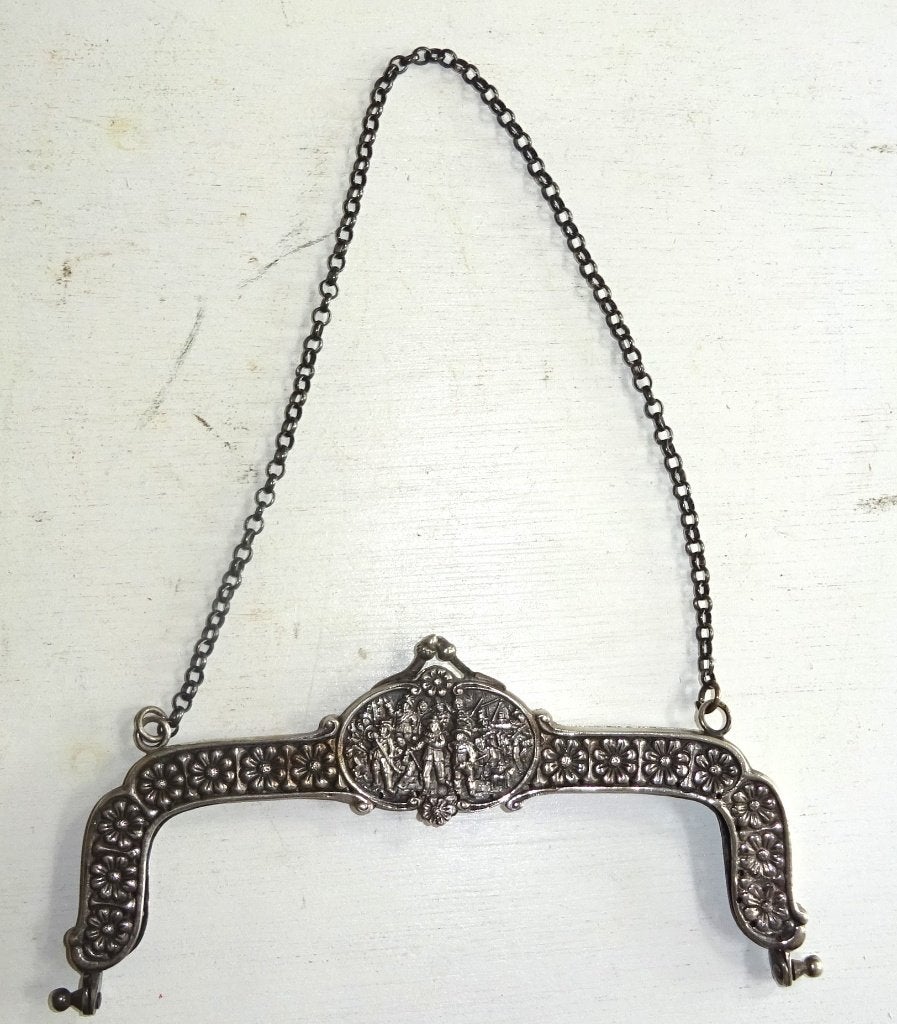 Antiek zilveren tasbeugel, Ophalen of Verzenden, Zilver