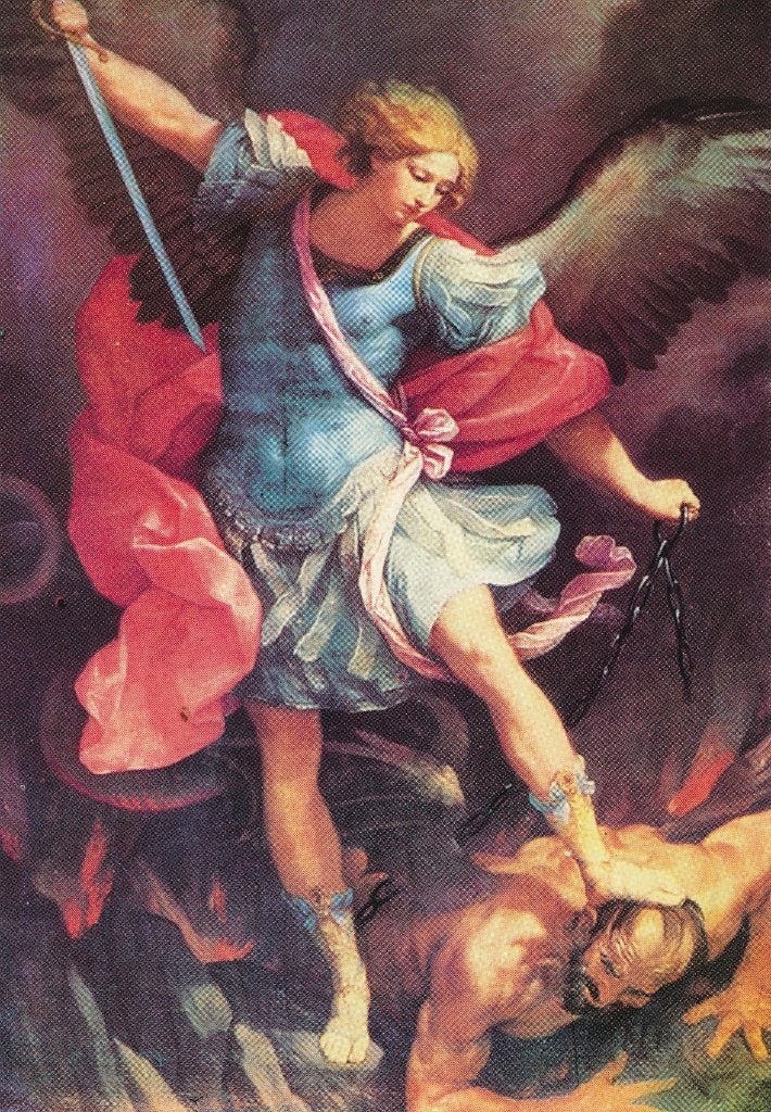 2 Mooie devotiekaarten van de Heilige Engel Michaël, Ophalen of Verzenden, Zo goed als nieuw, Kaart of Prent, Christendom | Katholiek