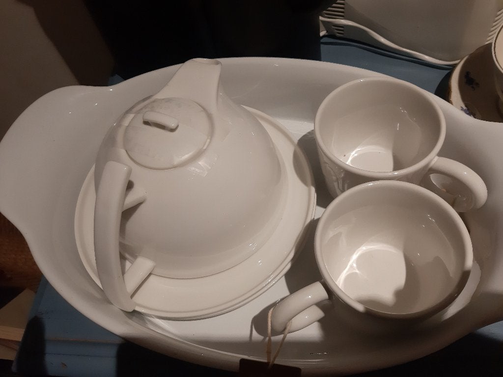 Jamson & Tailor Thee-set, wit, theepot en kopjes, Ophalen, Overige merken, Nieuw, Overige stijlen