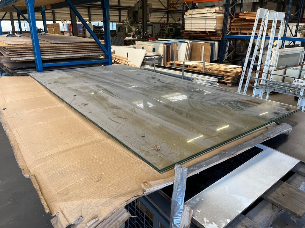 Grote glasplaat 210x110cm met gat, Ophalen, Gebruikt, 80 tot 120 cm, 160 cm of meer