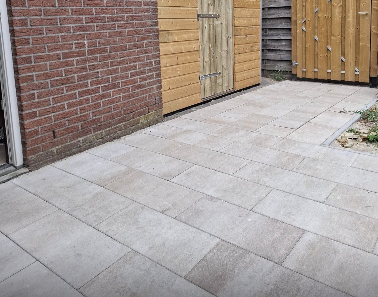 Straatwerk restpartij op pallet Crema Creme 60x30x6, Ophalen, Nieuw, Beton, Terrastegels