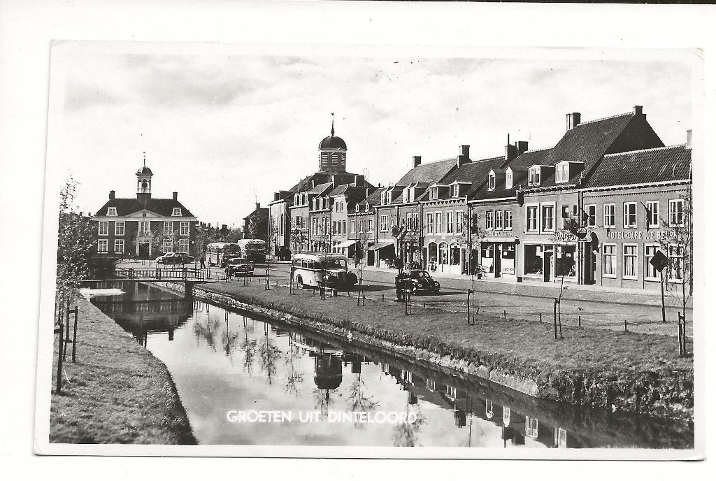 BF209-Dinteloord,hotel,kerk,autobussen, Verzamelen, Verzenden, Ongelopen, Noord-Brabant