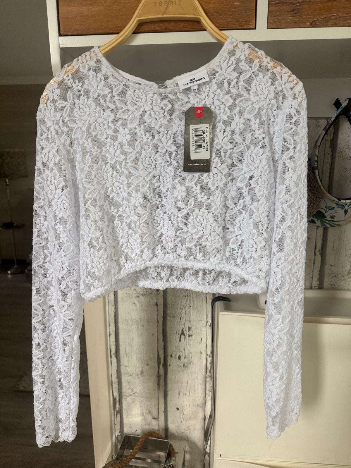 Super sexy kanten Oktoberfest Dirndl Blouse maat 42 (L), Ophalen of Verzenden, Nieuw, Maat 42/44 (L), Wit