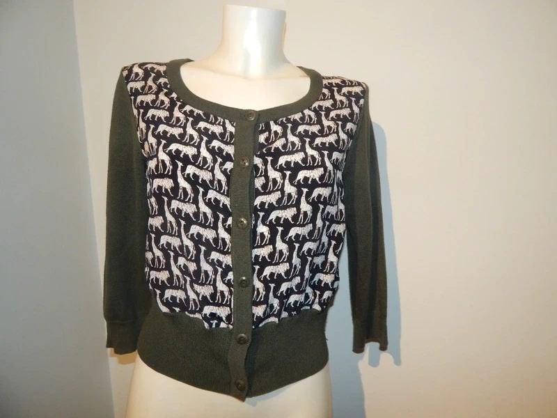 Diane von Furstenberg prachtig vest wol zijde dieren prin, Diane von furstenberg, Maat 36 (S), Gedragen, Meerkleurig