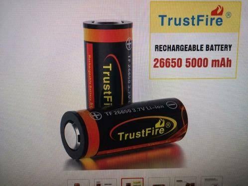 Trustfire 26650 5000Mah Lithium Batterij 3.7V vanaf €15,-, Ophalen of Verzenden, Nieuw, Oplaadbaar