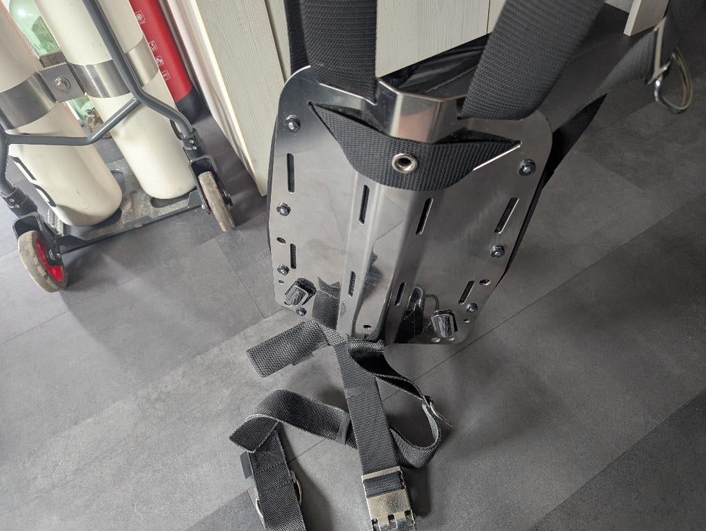 DTD stalen backplate en harnas, Watersport en Boten, Duiken, Zo goed als nieuw, Trimvest of Wing, Ophalen
