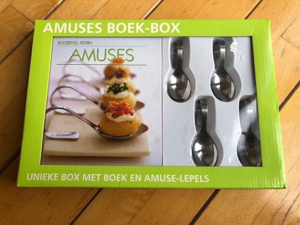 Leuk Amuses boek - box., Ophalen of Verzenden, Zo goed als nieuw, Overige gebieden, Tapas, Hapjes en Dim Sum