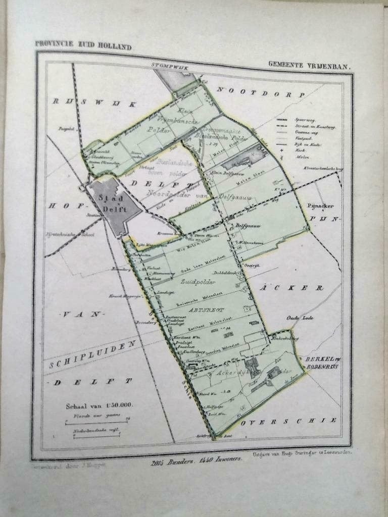 191/ Vrijenban/ Delfgaauw / Litho Kuyper  ZH, Ophalen of Verzenden