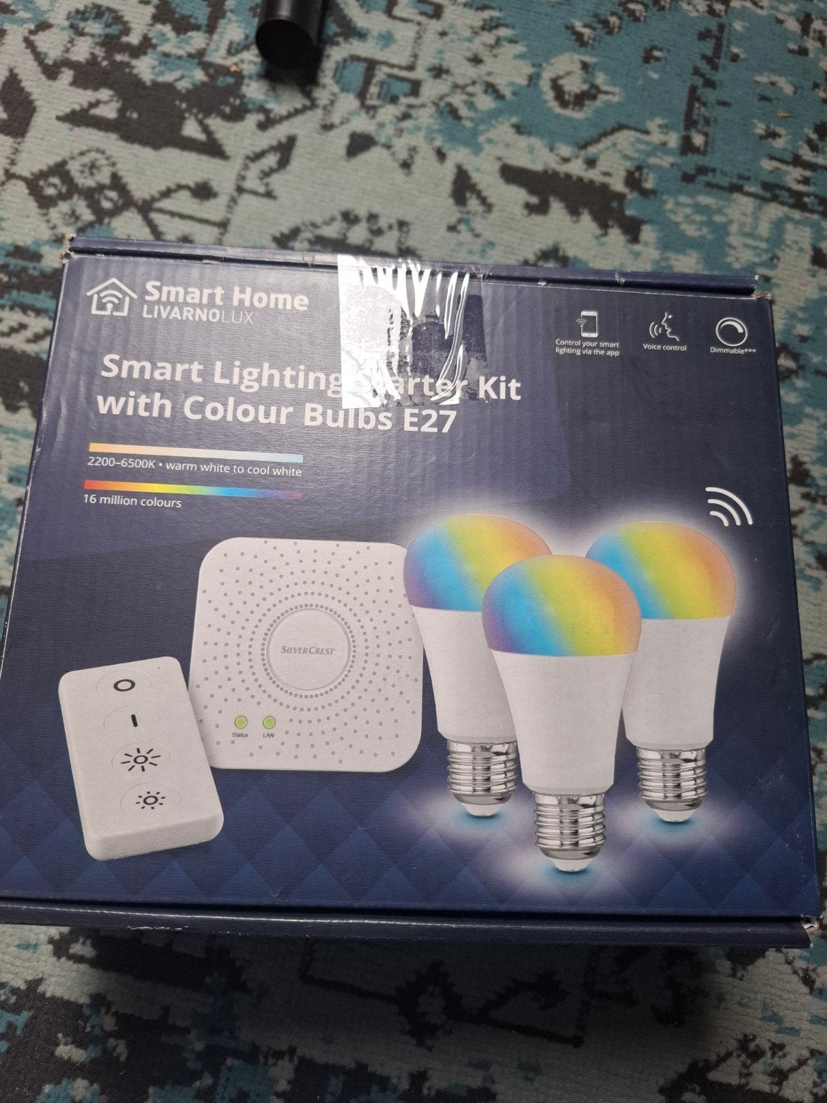 LIVARNOLUX Smart Lighting Starter Kit met E27 Kleurlampen, Kleur aanpasbaar, Meerkleurig, Nieuw, Overige merken