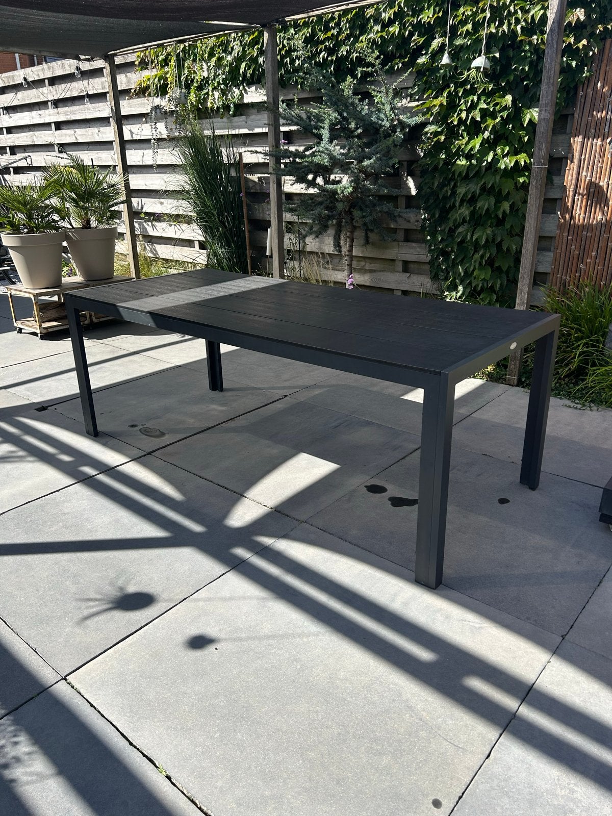 Tuintafel jysk 2,00 x 0,95 meter - Zo goed als nieuw, Tuin en Terras, Ophalen, Zo goed als nieuw, Rechthoekig, Overige materialen
