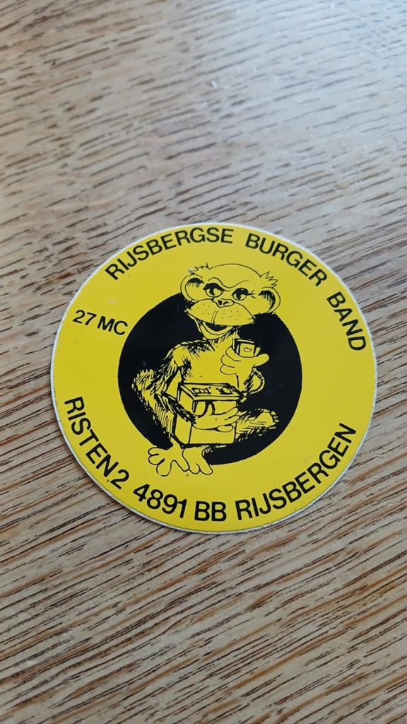Sticker piraat zender 27mc Rijsbergse Burger Band RIJSBERGEN, Ophalen of Verzenden, Zo goed als nieuw