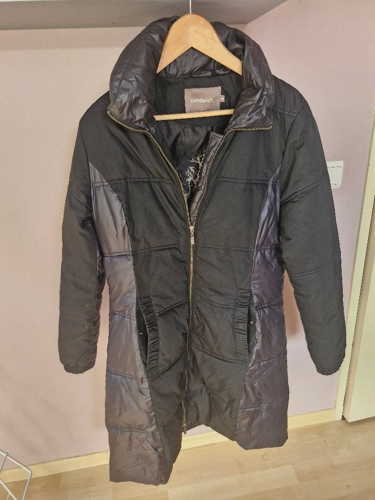 Sandwich zwarte halflange Winterjas Maat 40, Kleding | Dames, Zwart, Sandwich, Gedragen, Ophalen