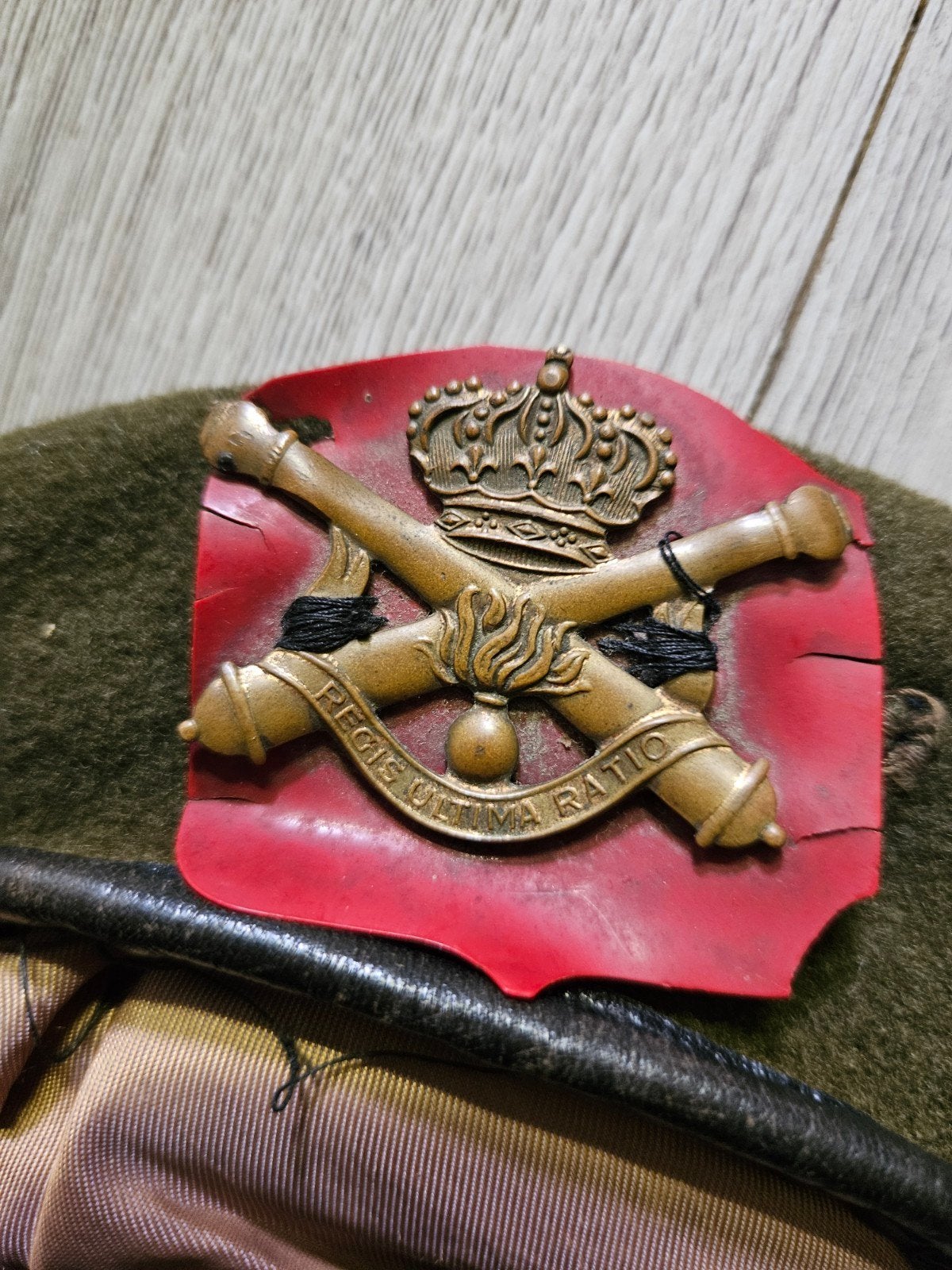 WW2 Belgische Baret - Authentiek Militair Hoofddeksel, Ophalen of Verzenden, Landmacht, Overige gebieden, Helm of Baret