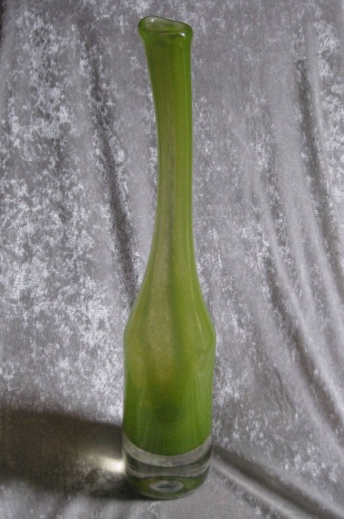 Scandinavische Solifleur Vaas Limoengroen, Ophalen, Gebruikt, 47 cm, Glas