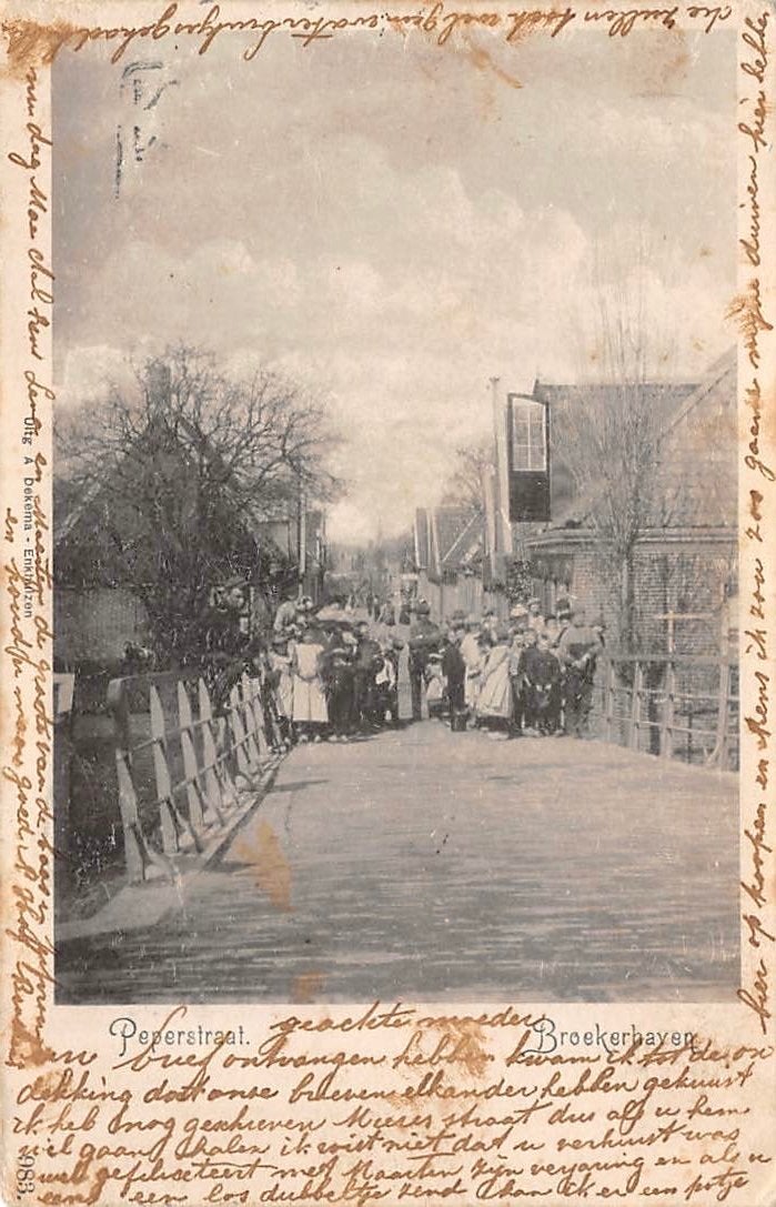 Peperstraat Broekerhaven Bovenkarspel 1901, Verzenden, Voor 1920, Gelopen, Noord-Holland