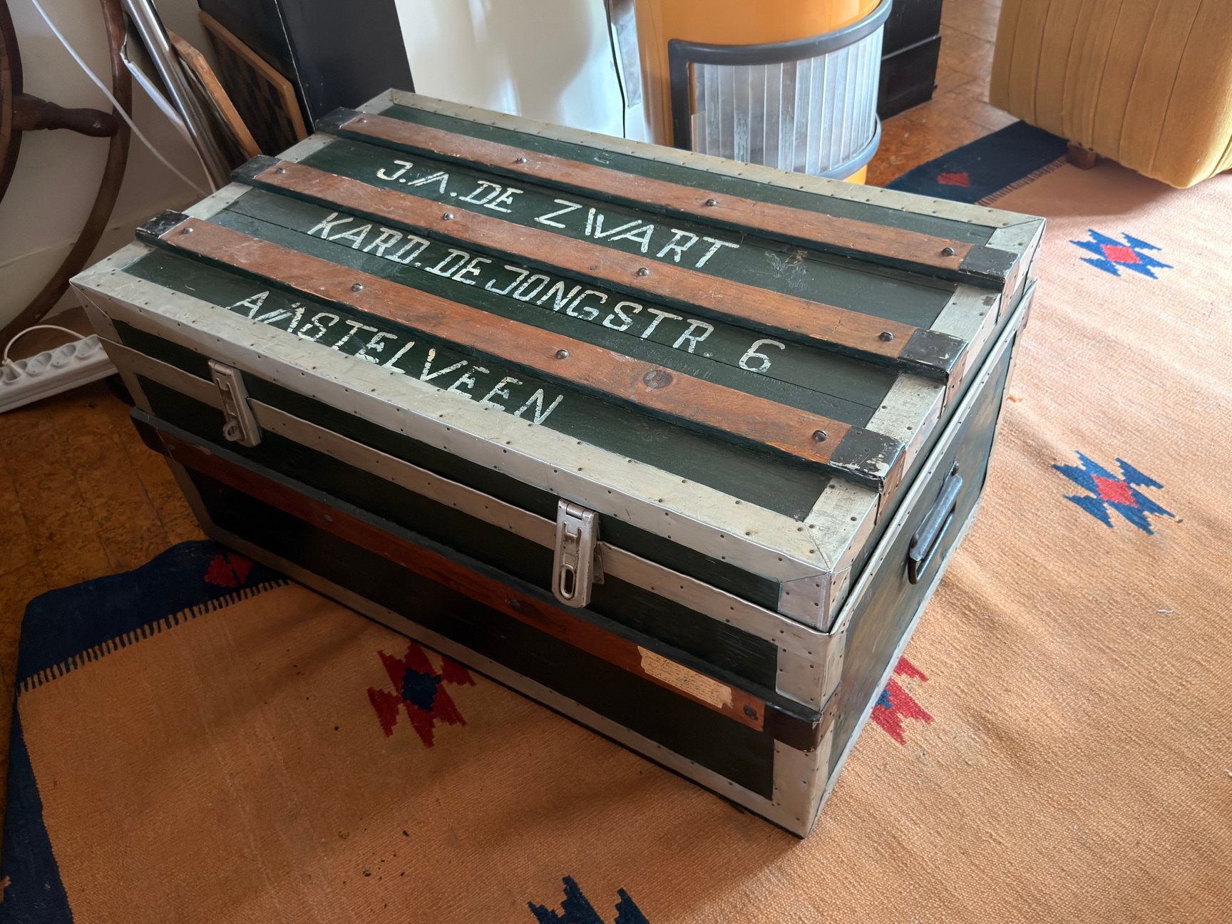 Oude reiskist, Ophalen, Minder dan 50 cm, Gebruikt, 50 tot 100 cm
