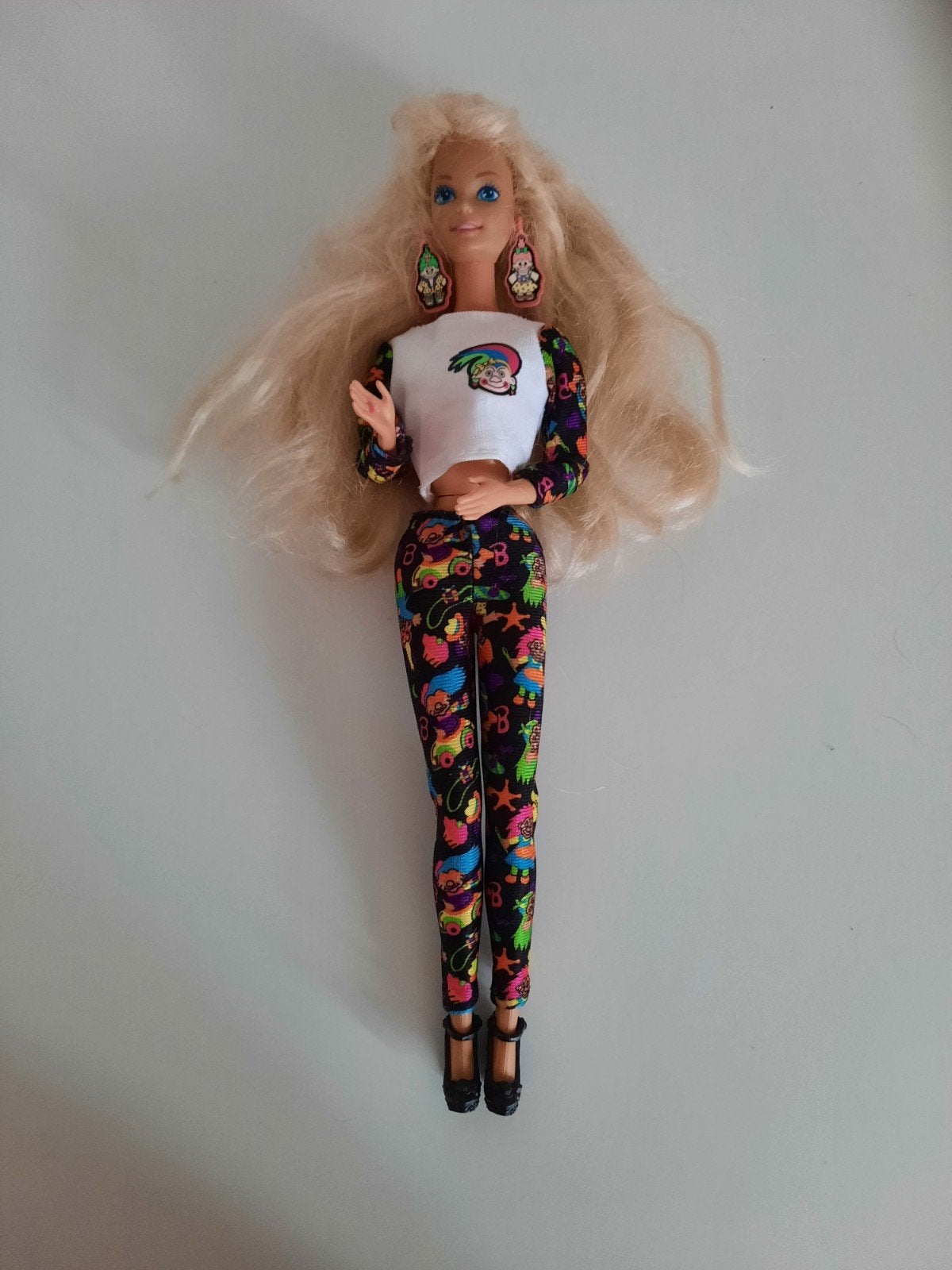 Vintage Barbie pop met unieke outfit en accessoires, Ophalen, Gebruikt, Barbie