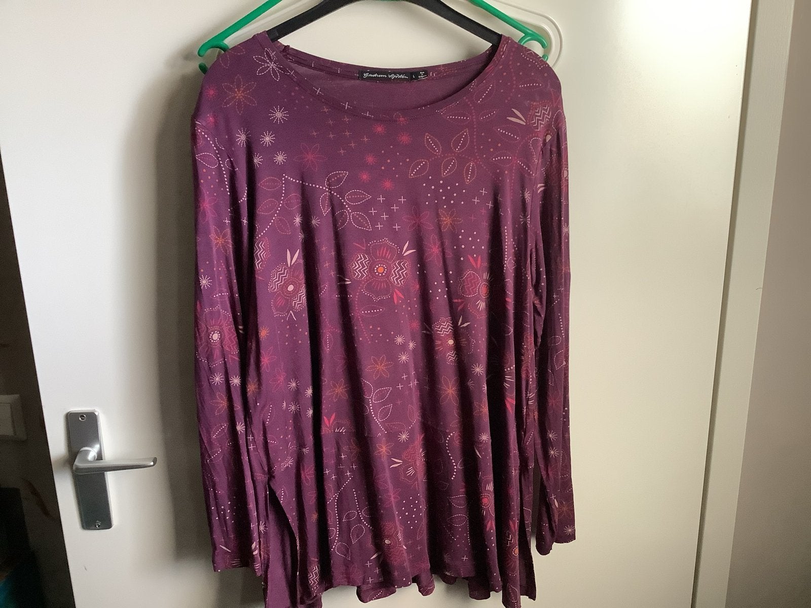 Gudrun Sjödén tuniek/jurk met lange mouwen, maat L,nieuw, Verzenden, Paars, Maat 42/44 (L), Nieuw