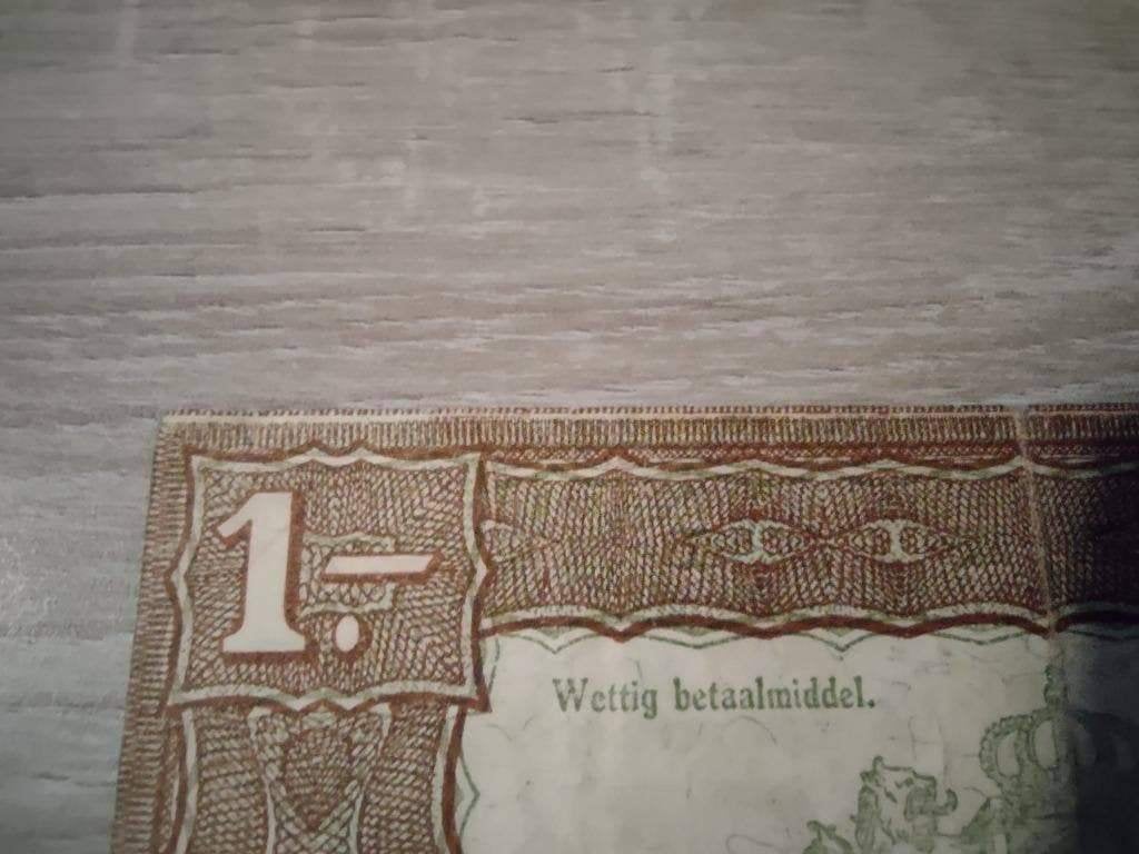 Misdruk biljet 1 gulden zilverbon 1938, witte strook achterz, Ophalen of Verzenden