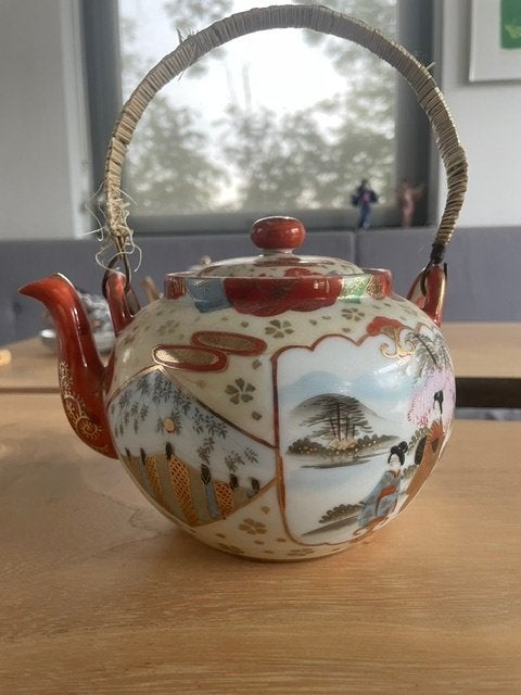Prachtige grote Japans porseleinen theepot, Ophalen of Verzenden