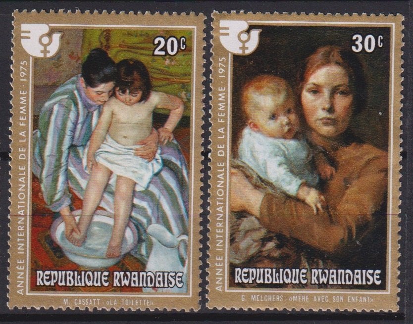 Rwanda 1975 Schilderijen Cassatt & Melchers Moeder met kind, Verzenden, Postfris, Overige thema's