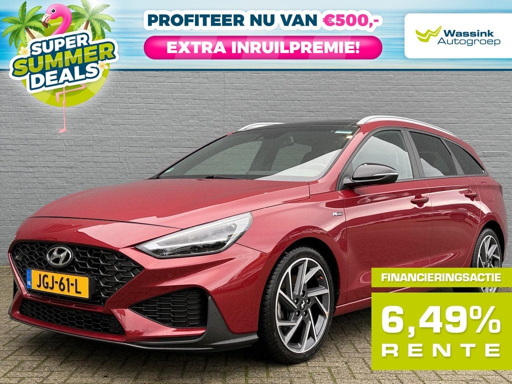Hyundai i30 Wagon 1.5 T-GDI 48V 160pk Aut N Line Sky| Summer, Auto's, Hyundai, Bedrijf, Te koop, i30, ABS, Achteruitrijcamera