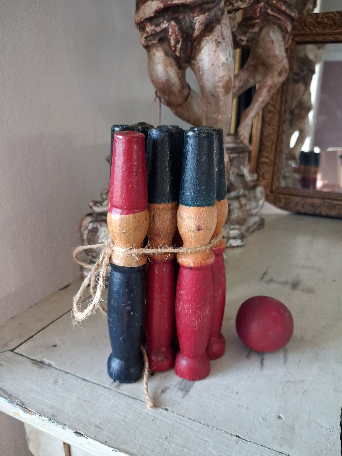 OUD   .......  HOUTEN  ...  KEGEL , SPEL  !!!, Ophalen of Verzenden