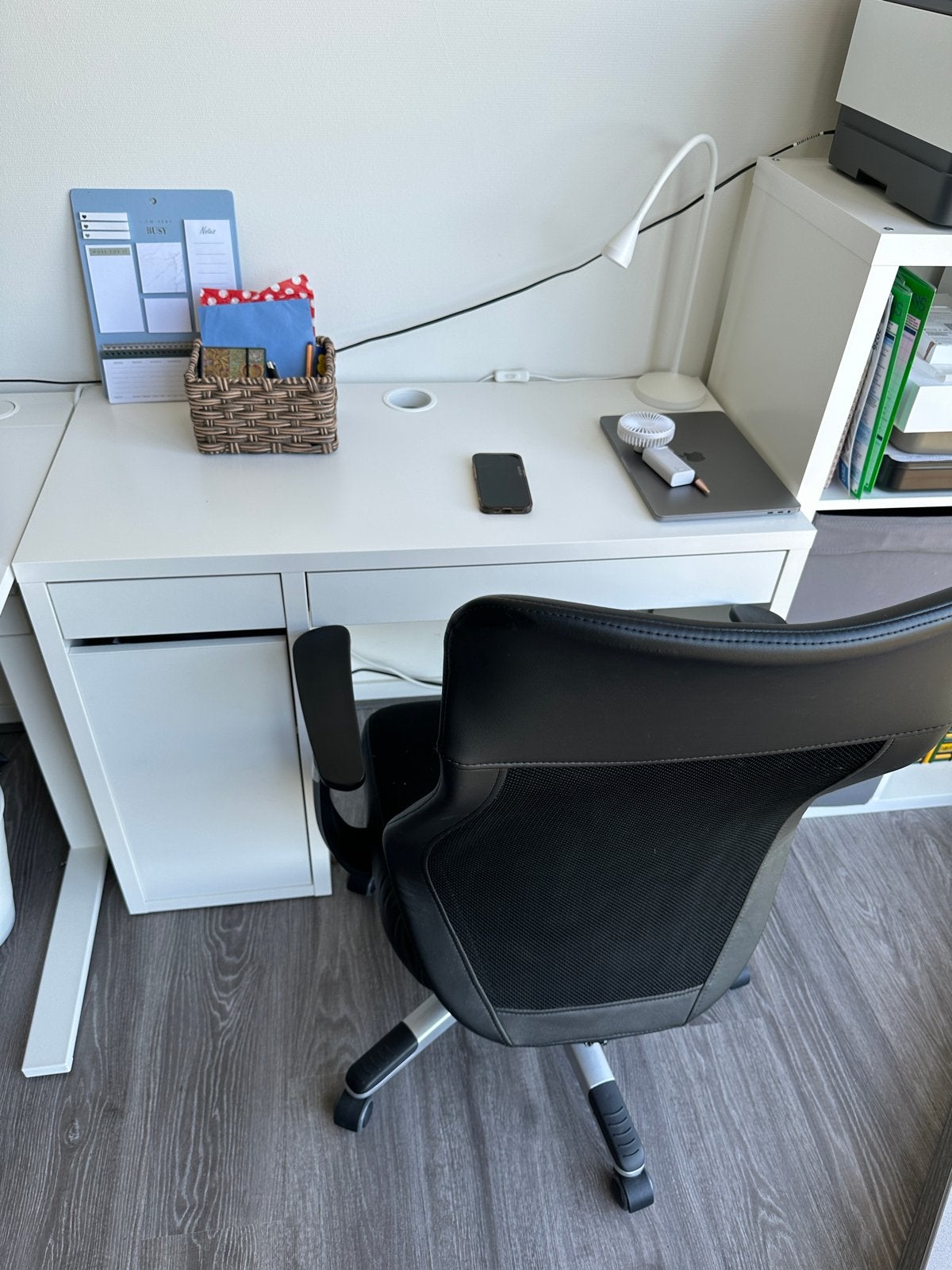 Bureau met stoel, Ophalen, Gebruikt, Zwart, Bureaustoel