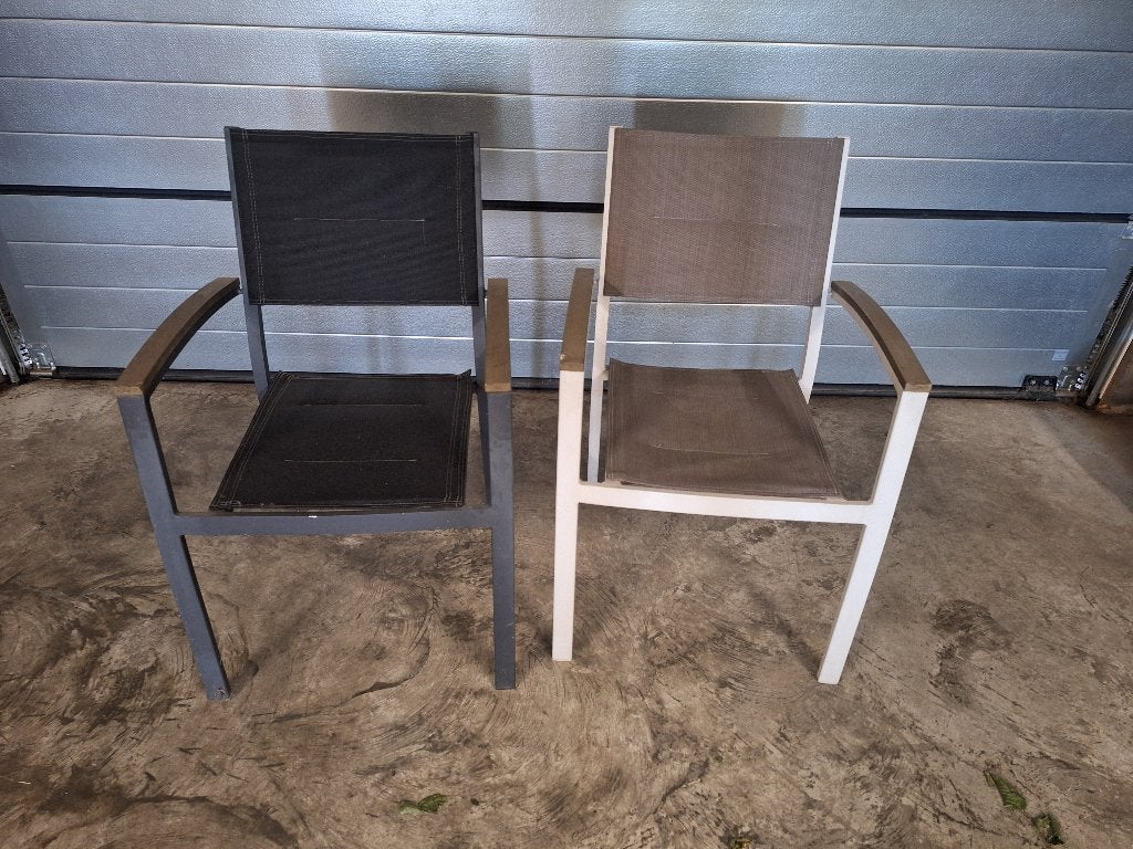 Tuinstoelen aluminium, Ophalen, Gebruikt, Metaal, Stapelbaar
