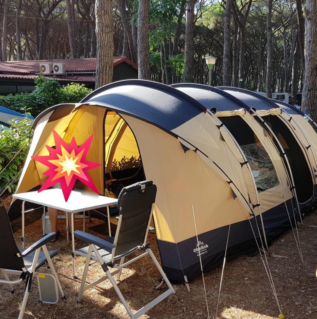 Manitoba tc tunneltent 6 personen, Caravans en Kamperen, Tenten, Ophalen, Gebruikt, Tot en met 6