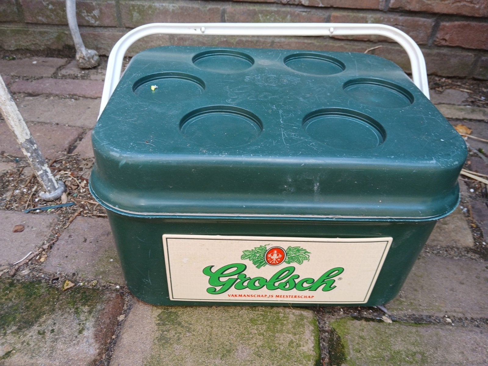 grolsch  opbergkistje, Ophalen of Verzenden, Gebruikt, Reclamebord, Plaat of Schild, Grolsch