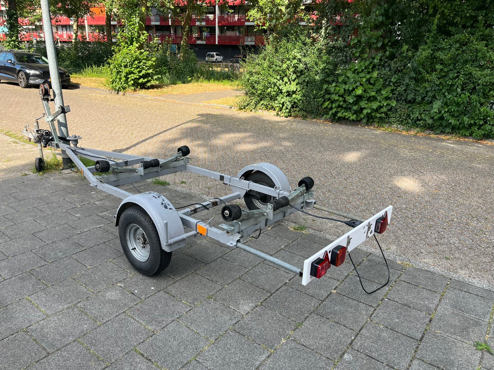 Gebruikte boottrailer met rollen, Watersport en Boten, Boottrailers, Ophalen, Minder dan 1500 kg, Gebruikt, Sloepentrailer