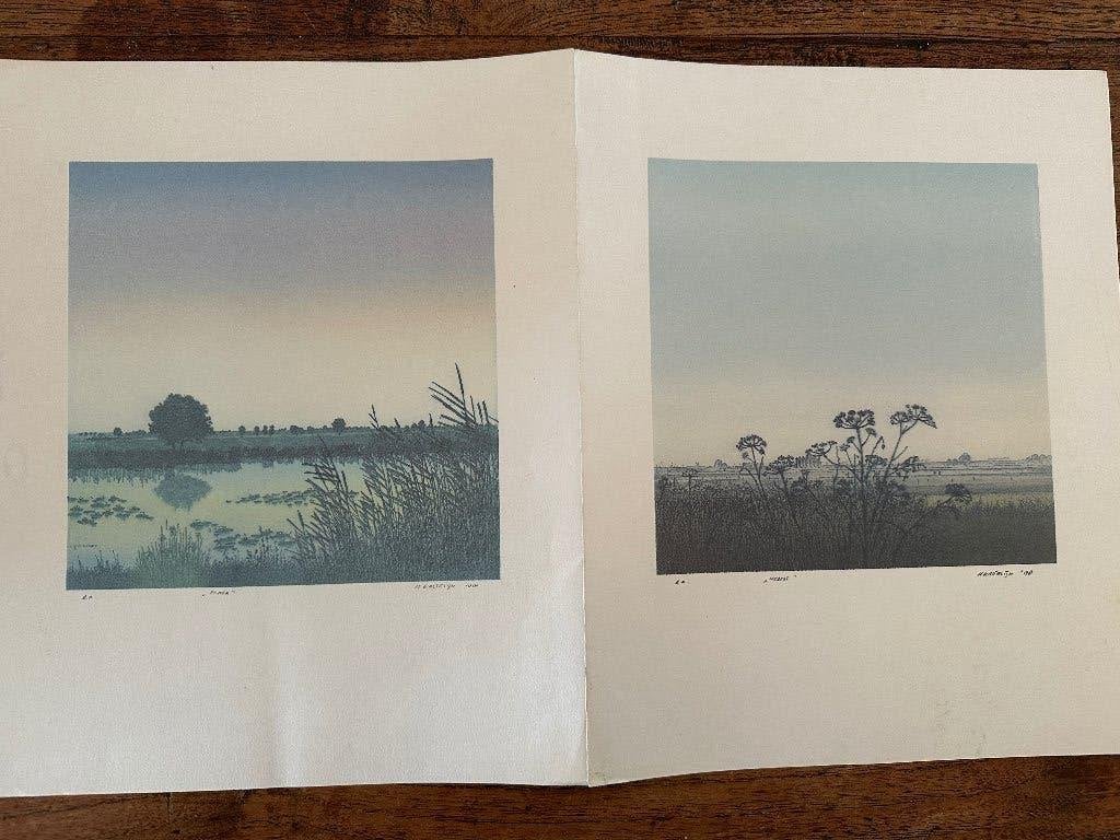 Litho's H. Kastelijn handgesigneerd, Verzenden, Gesigneerd, Landschappen, Lithografie