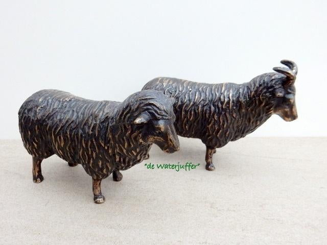 155*Bronzen schapen (Boven €75 geen verzendkosten), Ophalen of Verzenden, Nieuw, Overige materialen, Dierenbeeld