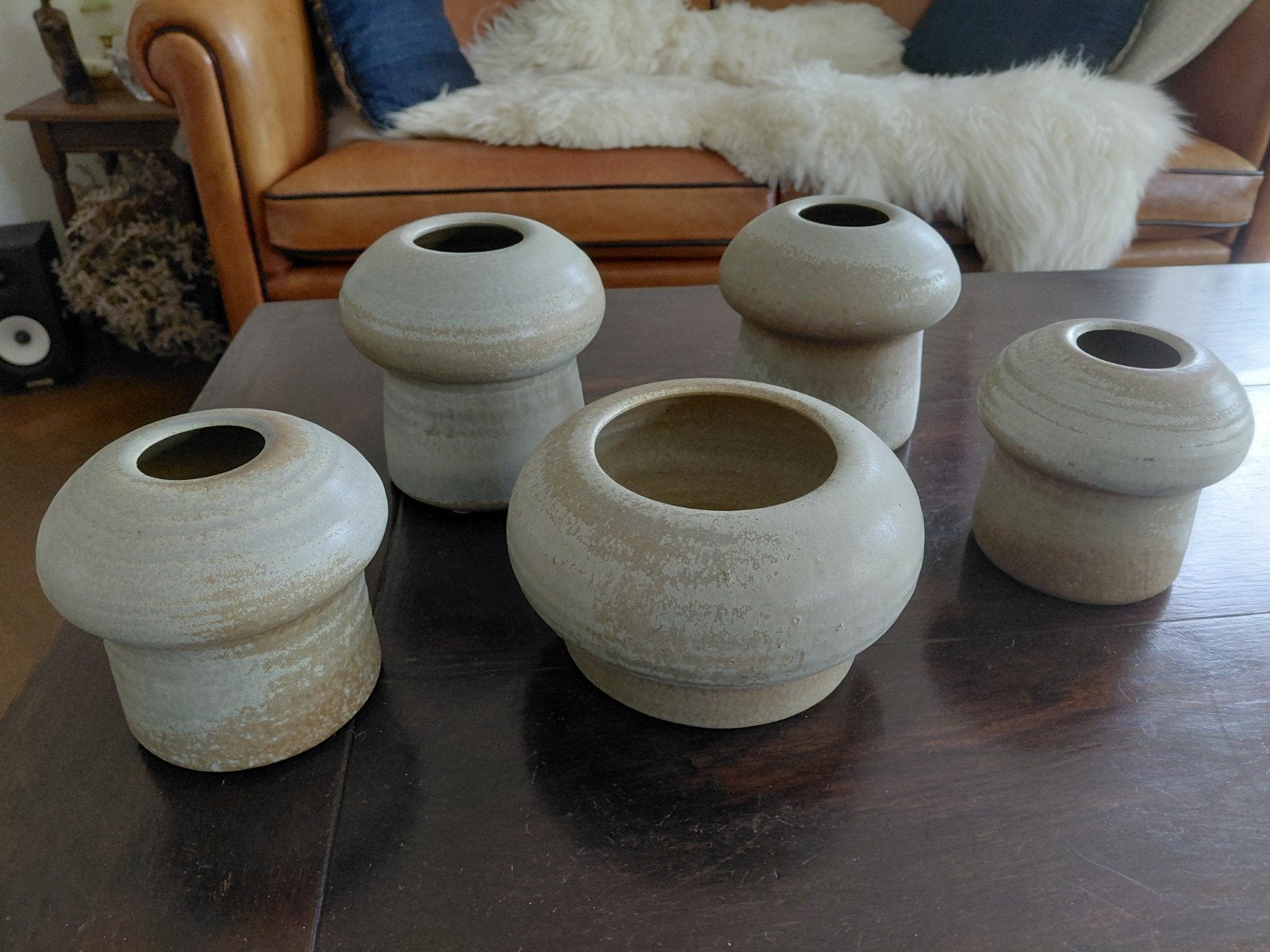 Prachtige 5-delige set vintage design vazen – Gubbels Helden, Antiek en Kunst, Ophalen of Verzenden