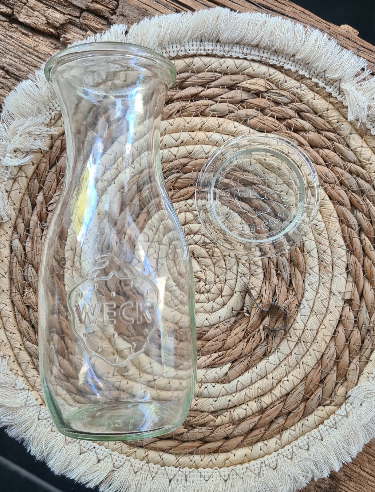 Vintage Weck sapfles/melkfles 0.5L met deksel, Ophalen of Verzenden