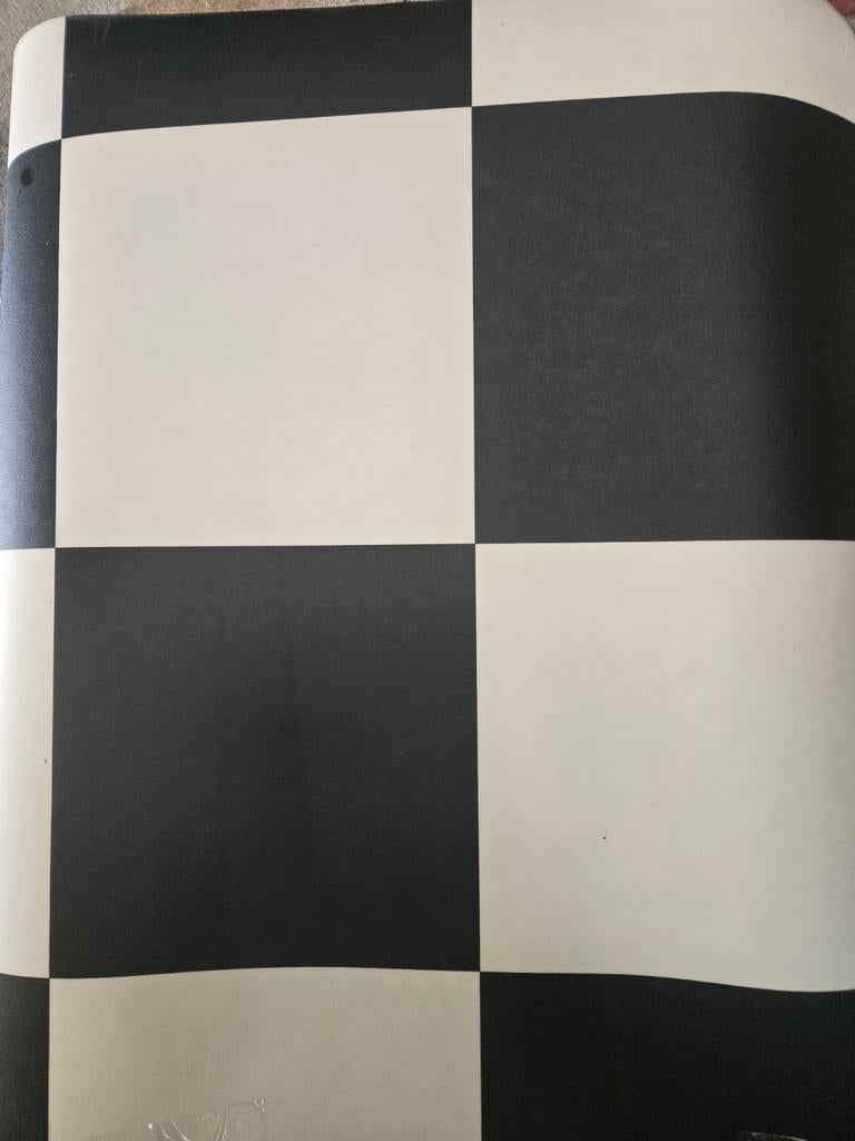 145x400 geblokt vinyl restpartij WWW VLOERENOUTLETZWOLLE NL, Ophalen of Verzenden, Nieuw, Zwart, Minder dan 100 cm