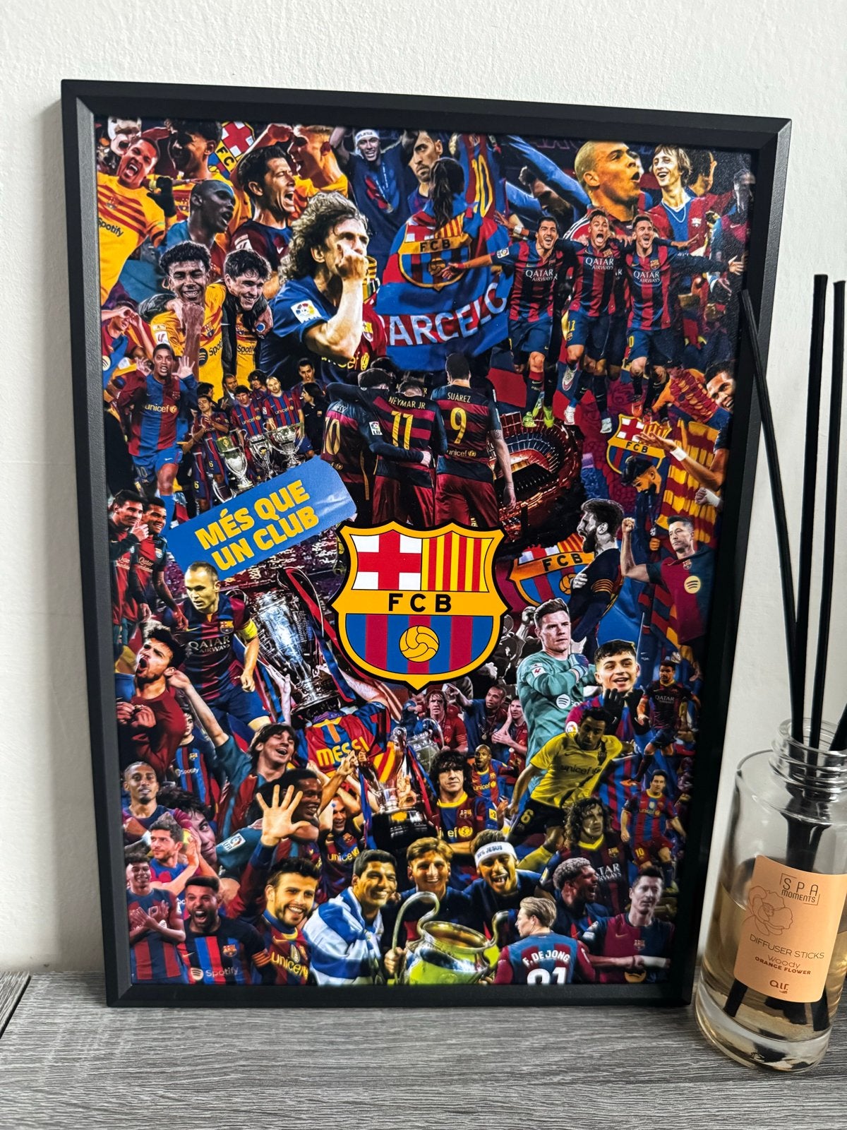 FCB Poster 21x30cm Ingelijst Nieuw, Minder dan 50 cm, Nieuw, Ophalen of Verzenden, Foto of Poster