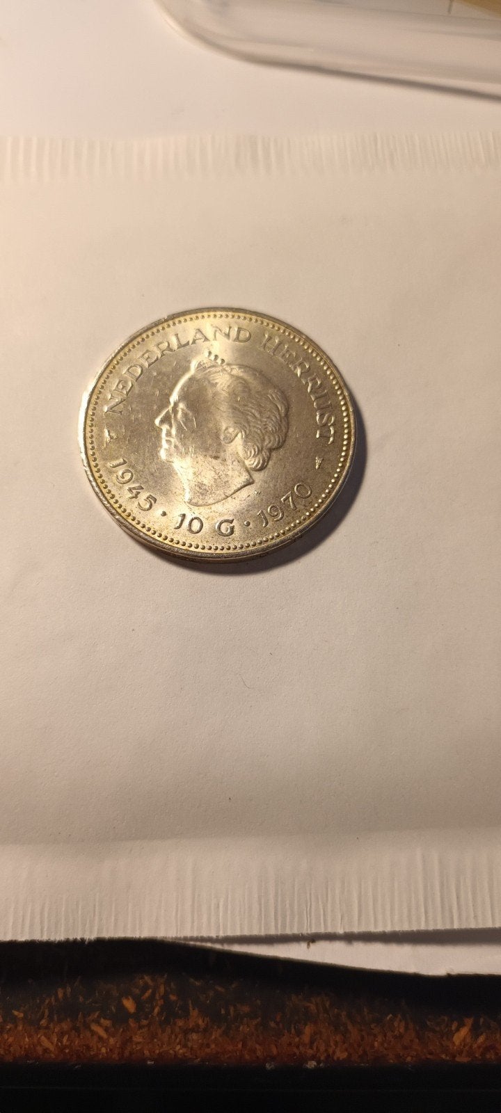 Zilveren 10 gulden munt Koningin Juliana 1970, Postzegels en Munten, Ophalen of Verzenden